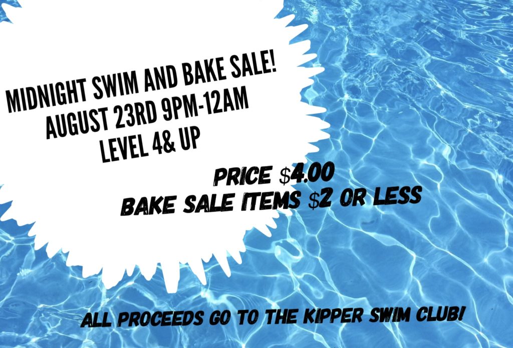 Kippers Midnight Swim & Bake Sale @ Trochu Swimming Pool