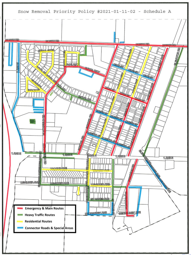 Public Works Town Of Trochu 2021 01 11 02 Snow Removal Priority Policy Map 769x1024 